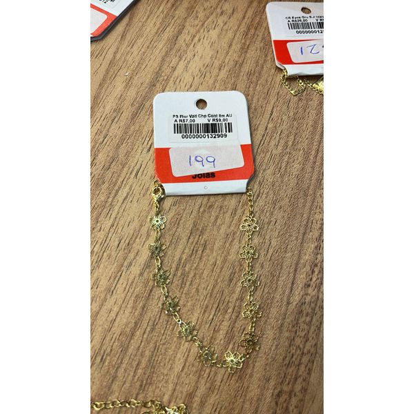 Pulseira Flor Vazado Chapada Contínuo Banhado A Ouro 18K