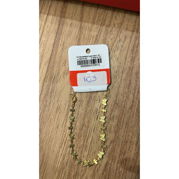 Pulseira Borboleta Laço Interno Banhado A Ouro 18K