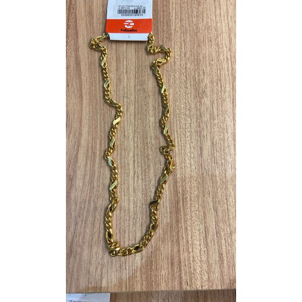 Corrente 3x1 Chapinha Banhado A Ouro 18K