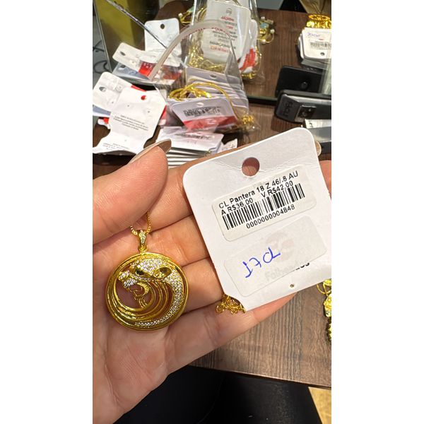 Colar Pantera 18 Zircônia Banhado A Ouro 18K