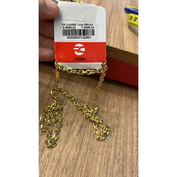 Corrente Cadeado Junto Fecho Canhão Banhado A Ouro 18K