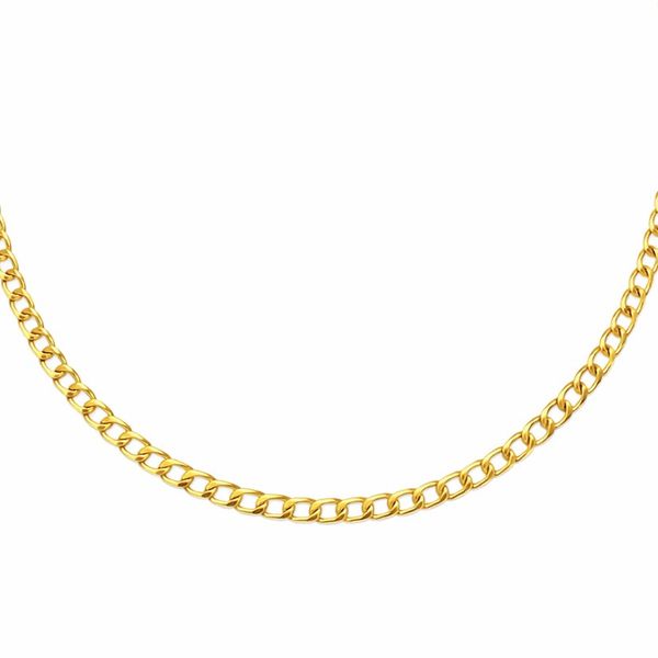 Colar Grumet Chapada Fecho Lagosta Banhado a Ouro 18K