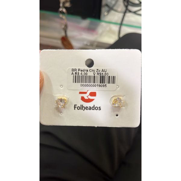Brinco Pedra Coração Zircônia Banhado A Ouro 18K