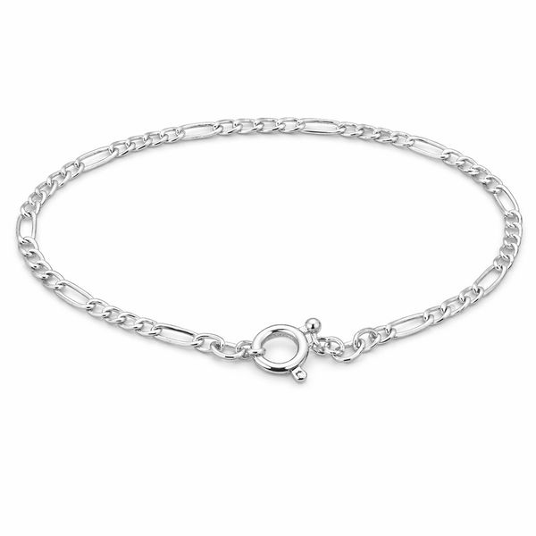 Pulseira Infantil Chapada Fecho Boia Banhado a Prata 925