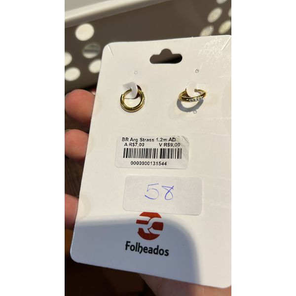 Brinco Argola Strass Aço Dourado 