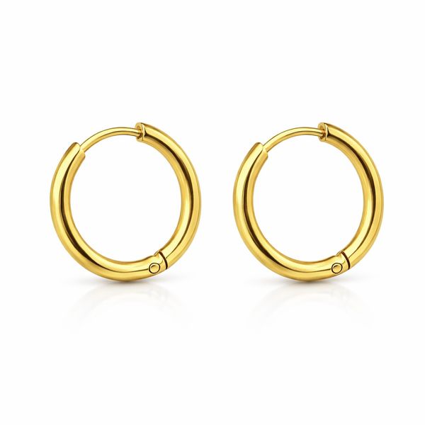 Brinco Argola Lisa 16mm Aço Dourado