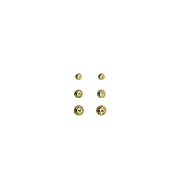 Brinco Trio Bolinha Fosca Banhado A Ouro 18K