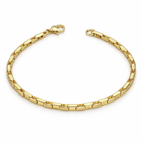 Pulseira Tijolinho Fecho Lagosta Banhado a Ouro 18K