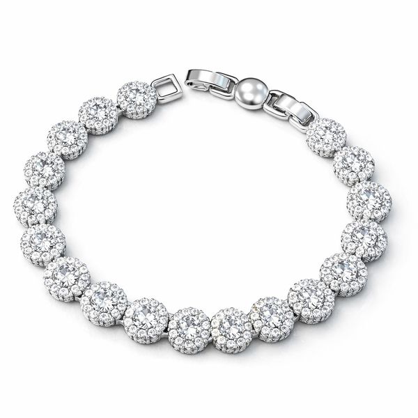 Pulseira Angelic Cravejada Hipoalergênica Banhado a Prata 925