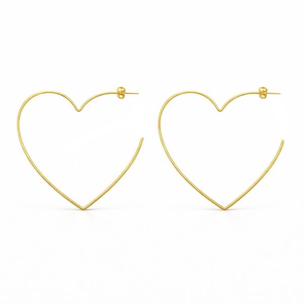 Brinco Coração Tarraxa N5,5 Banhado a Ouro 18K