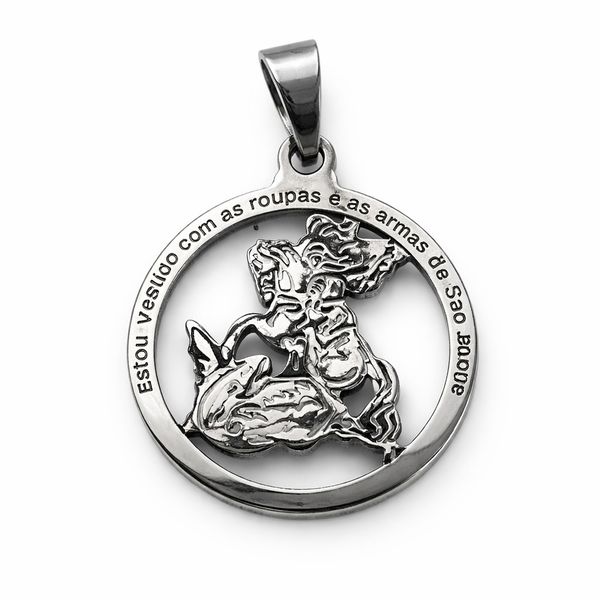 Pingente São Jorge 17 Milímetros Aço Inoxidável