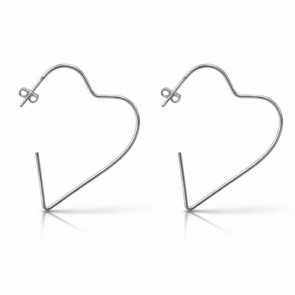 Brinco Coração Tarraxa N3,5 Banhado a Prata 925