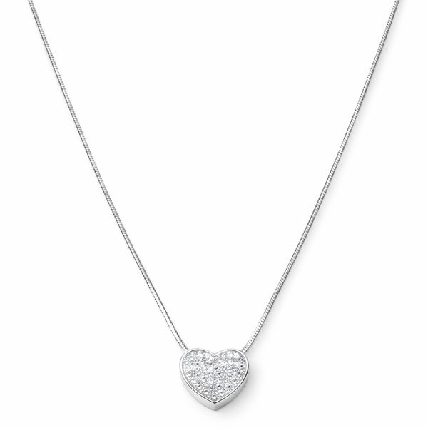 Colar Coração Passante Cravejado Hipoalergênico Banhado a Prata 925