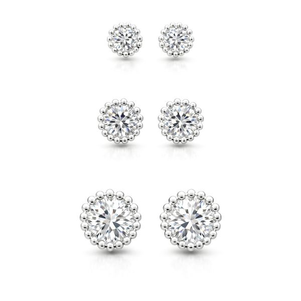 Brinco Trio Ponto Luz Borda Hipoalergênico Banhado a Prata 925