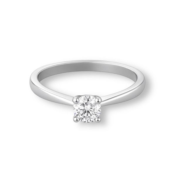 Anel Solitário Pedra Cristal Zircônia Banhado a Prata 925