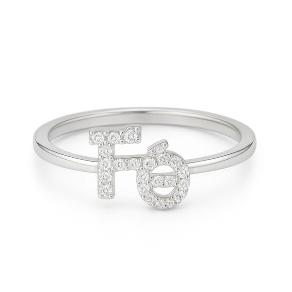 Anel Fé Vazado Cristal Cravejado Banhado a Prata 925