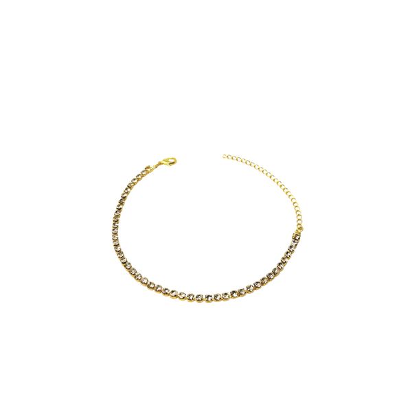Pulseira Riviera Cristal Banhado A Ouro 18K
