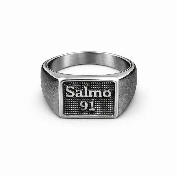 Dedeira Salmos 91 Quadrada Aço Inoxidável