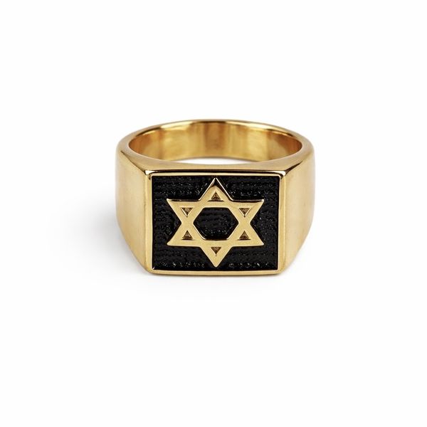 Dedeira Estrela de Davi Liso Aço Dourado