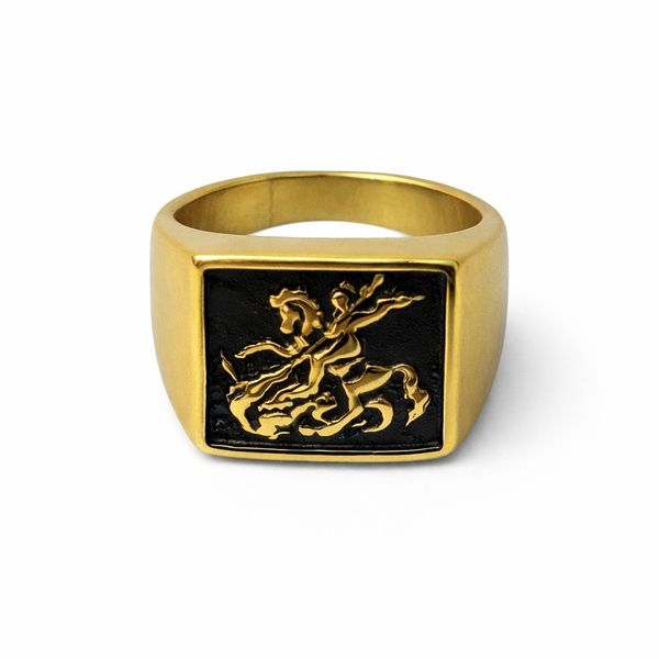 Dedeira São Jorge Quadrado Aço Dourado