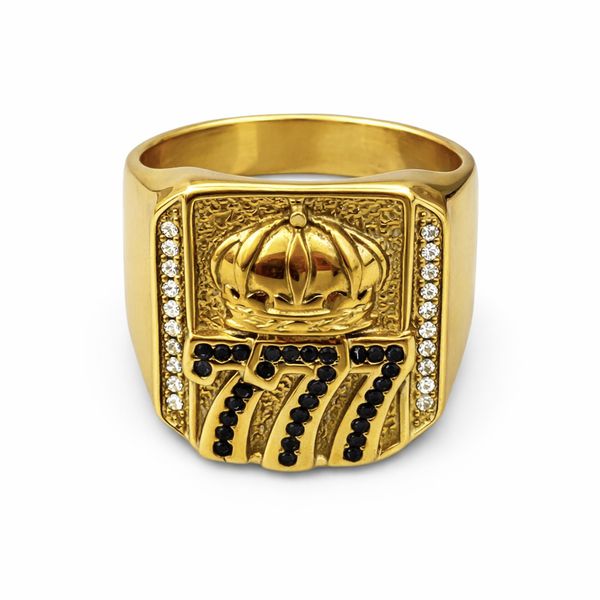 Deedeira 777 Cravejada Aço Dourado