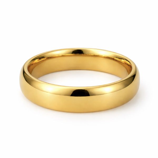 Aliança Baulada Clássica Aço Dourado