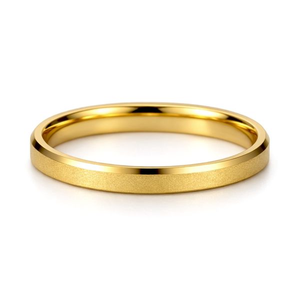 Aliança Fosca Chanfrada Aço Dourado