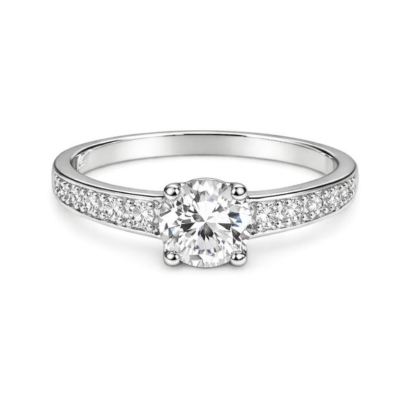 Anel Solitário Debutante Cristal Cravejado Banhado a Prata 925