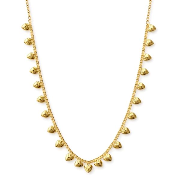 Colar Coração Contínuo Banhado a Ouro 18K 