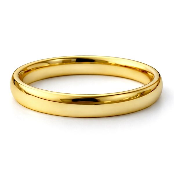 Aliança Baulada Clássica Aço Dourado 