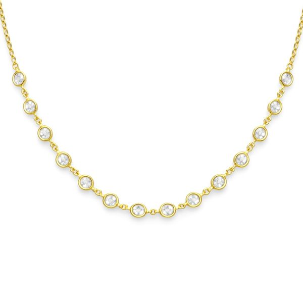 Colar Tiffany Cristal Banhado Ouro 18K