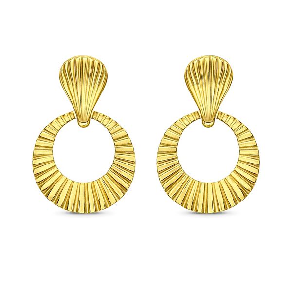 Brinco Frontal Frisado Banhado a Ouro 18K