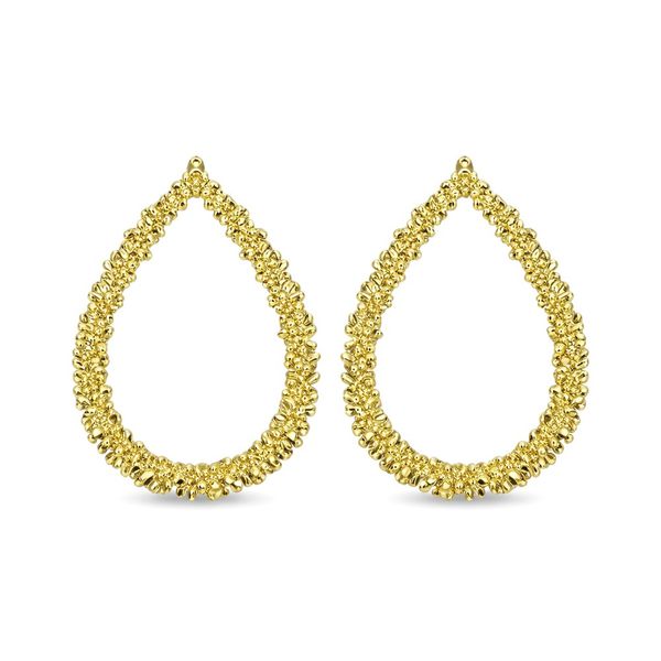 Brinco Gota Vazado Trabalhado Banhado a Ouro 18K 