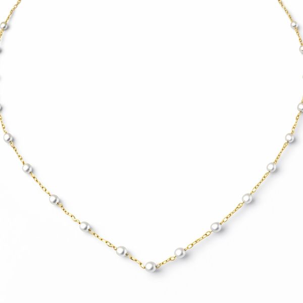 Colar Pérola Mini Banhado a Ouro 18K