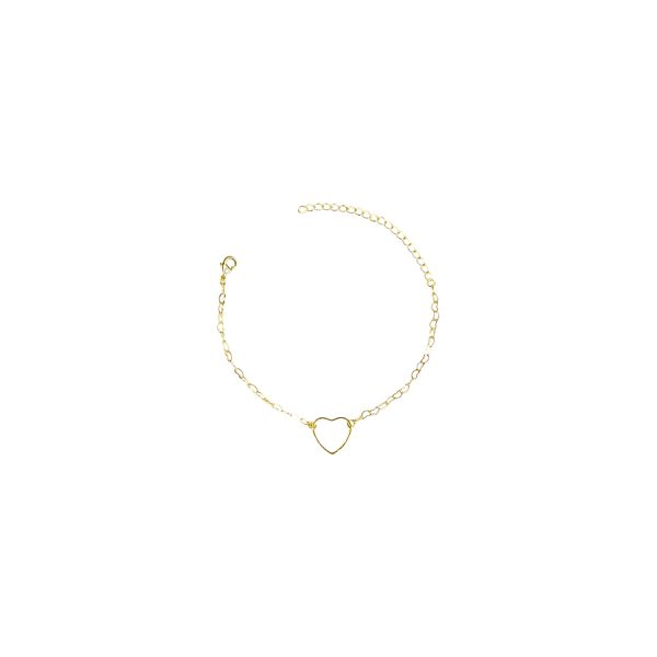 Pulseira Elo Vazado Meio Banhado A Ouro 18K