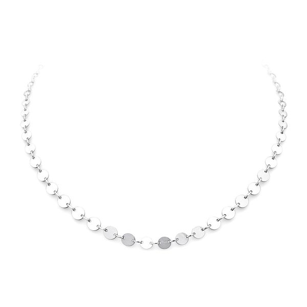 Colar Medalha Contínuo Banhado A Prata 925