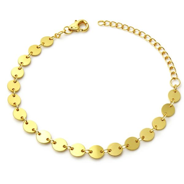 Pulseira Medalha Contínuo Banhado A Ouro 18K