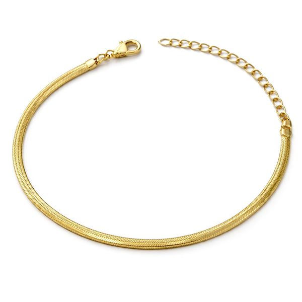 Pulseira Laminada 22/3 Banhado A Ouro 18K