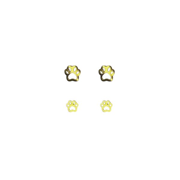 Brinco Duo Patinha Banhado A Ouro 18k