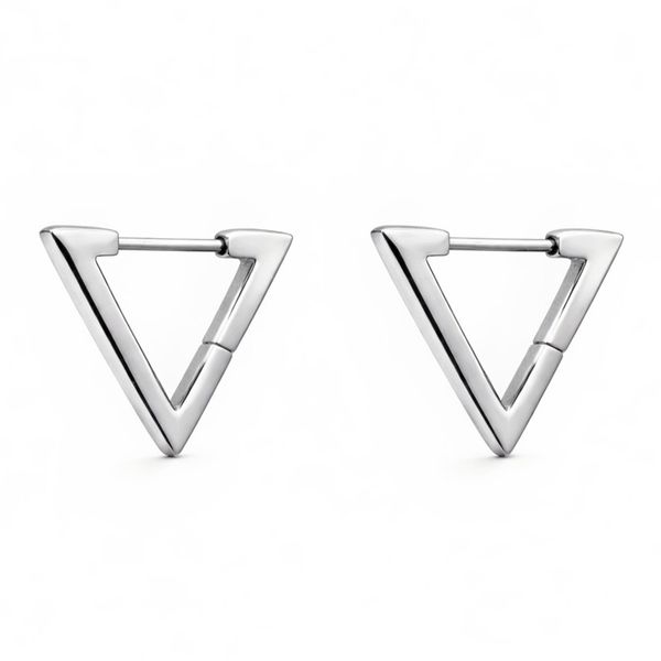 Brinco Triángulo Geométrico Aço Inoxidável