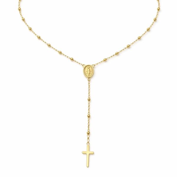 Colar Terço São Bento Banhado a Ouro 18K