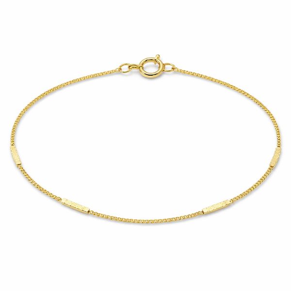 Pulseira Infantil Plaquinha Fecho Boia Banhado a Ouro 18K