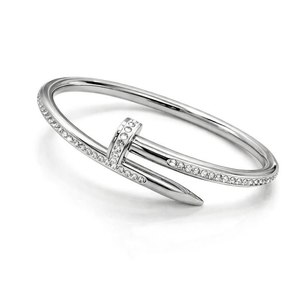 Pulseira Bracelete Prego Cravejado Aço Inoxidável