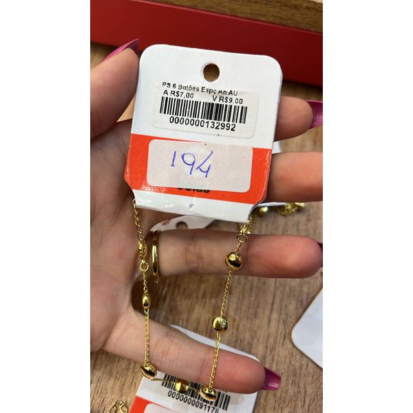 Pulseira Seis Botões Espaçada AB Banhado A Ouro 18k