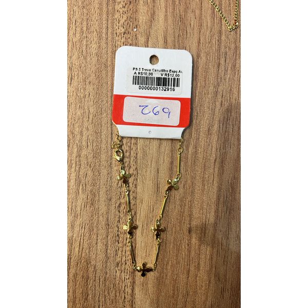 Pulseira Cinco Trevo Canutilho Espaçada Banhado A Ouro 18k