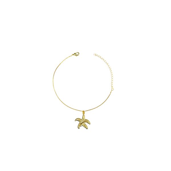 Pulseira Veneziana Estrela Do Mar Banhado A Ouro 18K