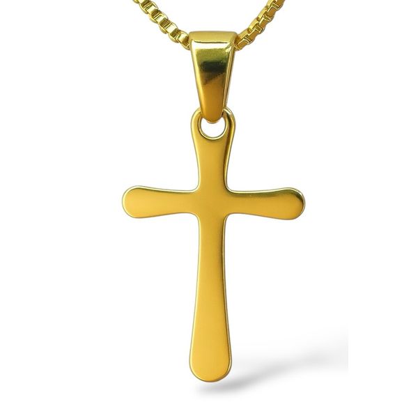 Pingente Cruz Pequena Banhado a Ouro 18k
