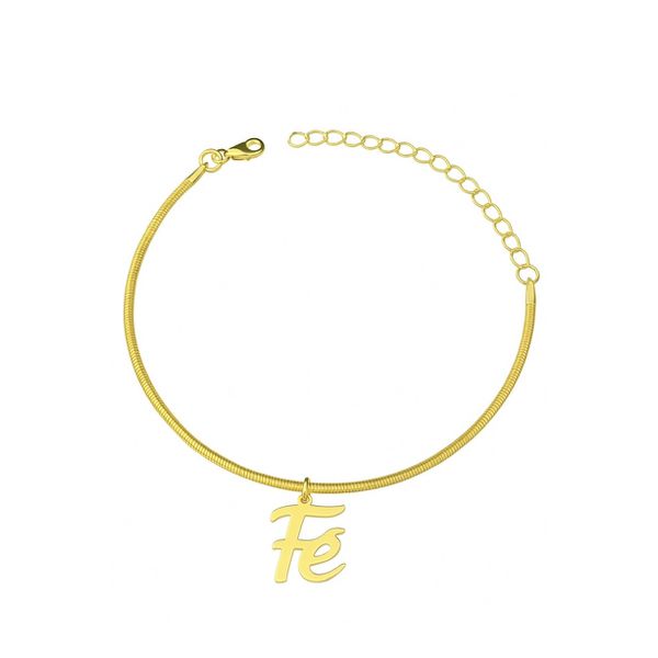 Pulseira Raposa Fé Banhado a Ouro 18k.