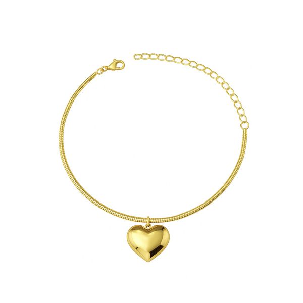 Pulseira Raposa Coração Banhado a Ouro 18K.