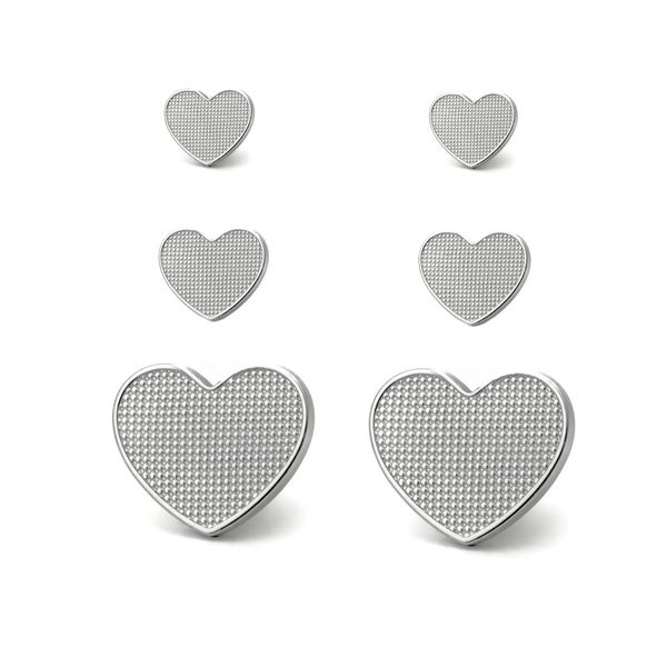 Brinco Trio Coração Aço Inoxidável